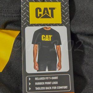 Caterpillar Men’s Short Sleeve tee with logo CAT in BLACK color